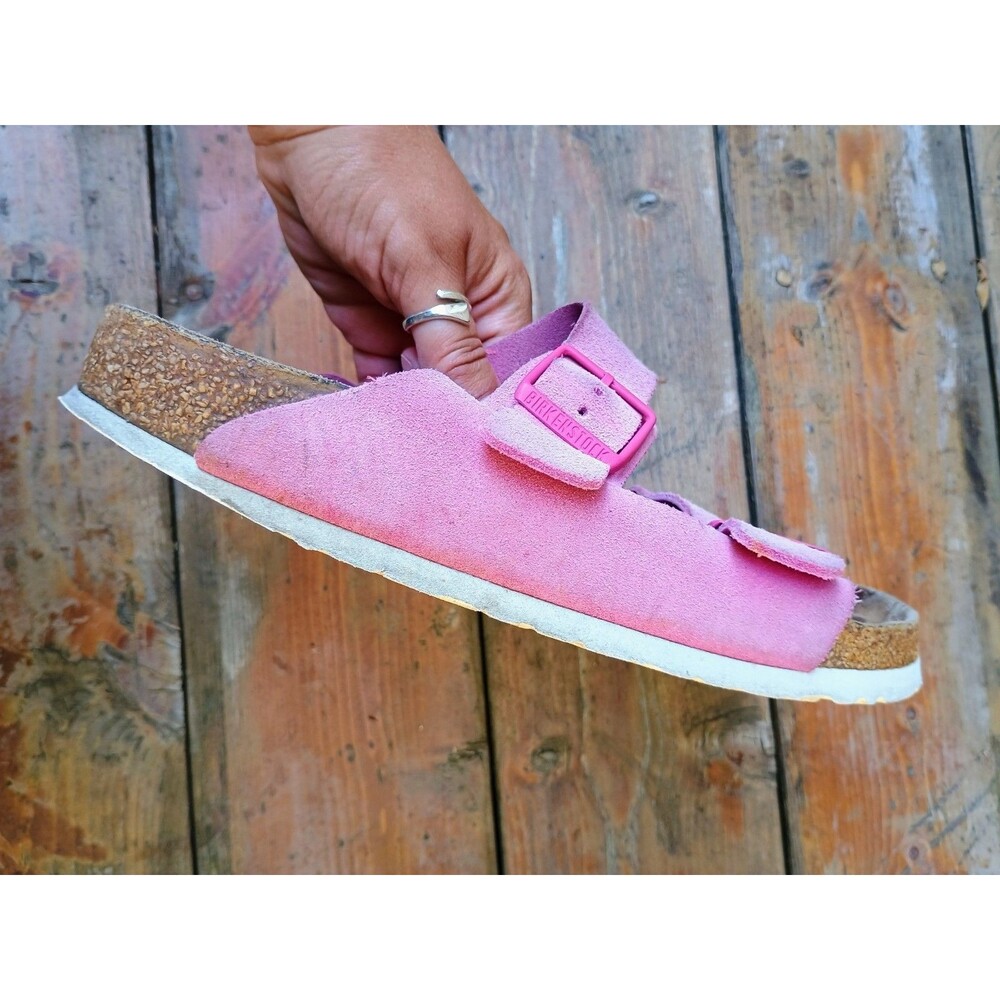 Birkenstock Arizona Womens 40 Sandals Pink Suede Soft Footbed US Women's 9 - Picture 10 of 10